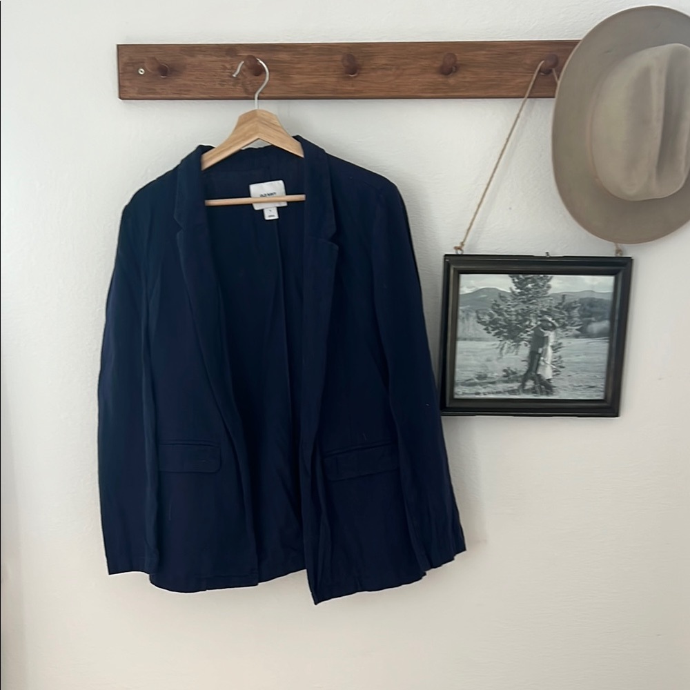 Navy Linen Women's Blazer